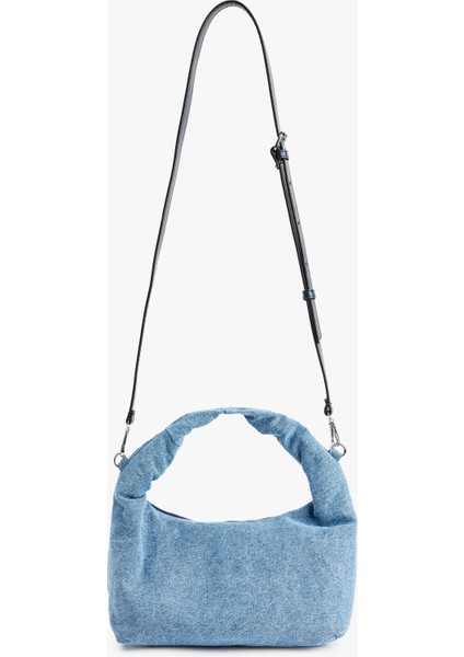 Fermuarlı Askılı Denim Çapraz Çanta