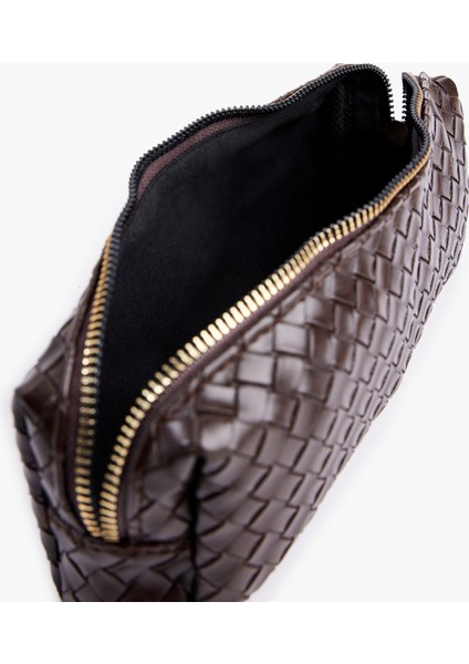 Örgü Desenli Fermuarlı Makyaj Çantası modelleri