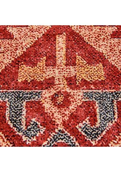 Soft Uşak Eşme Desenli Halı - Kırmızı - 80X150 cm fırsatları