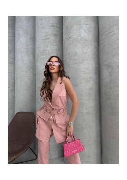 Camelia Yelek Takım Pink