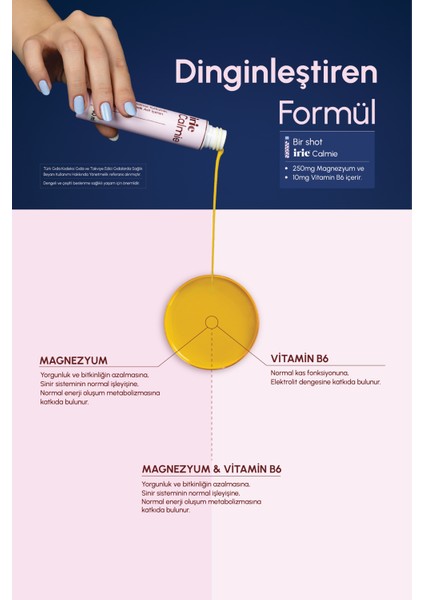 Calmie Magnezyum, Rodiola, Ekstresi, Kurkumin, Vit B6, Gla Içeren Takviye Edici Gıda (40ML x 5) modelleri