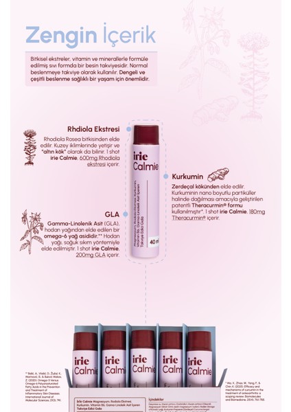 Calmie Magnezyum, Rodiola, Ekstresi, Kurkumin, Vit B6, Gla Içeren Takviye Edici Gıda (40ML x 5) fırsatları