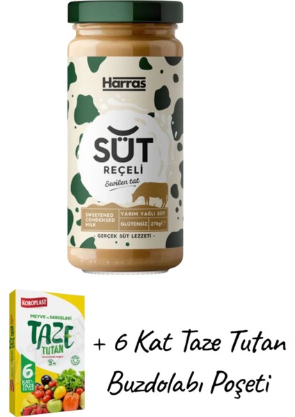 Süt Reçeli Glütensiz Yarım Yağlı 270 Gram