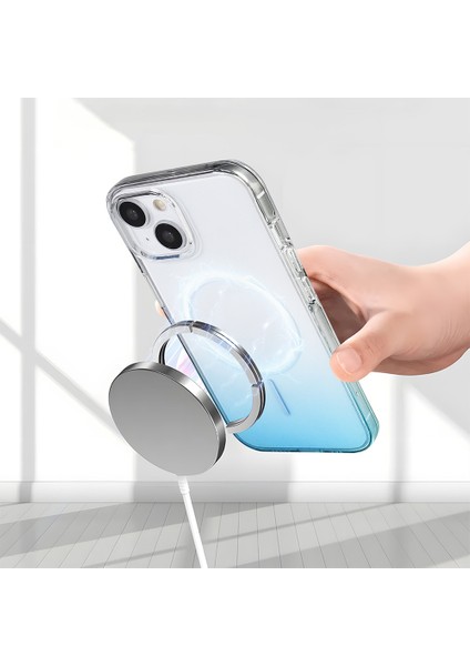 Apple iPhone 14 Uyumlu M-Safe Şarj Özellikli Septik Silikon Kapak Turkuaz fırsatları