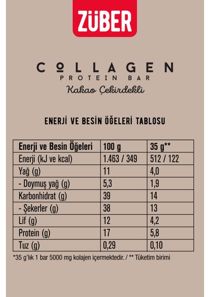 Kolajen Protein Bar Kakaolu 35 gr x 4 Adet fiyatları