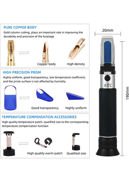 Alkol Refraktometre 0-80 Ruhlar Için% 0-80 Test Cihazı Alkol Ölçer El Taşıyıcı Bira Brewing Likör Konsantrasyon Test Cihazı (Yurt Dışından) fırsatları