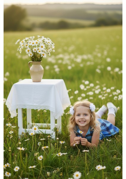 0015 - Kız Çocuk Mavi Lacivert Kareli Elbise fırsatları