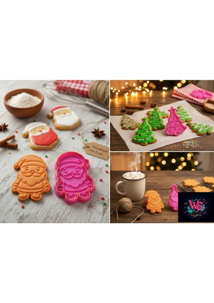 Noel Baba ve Çam Ağacı Kurabiye Kalıbı Seti