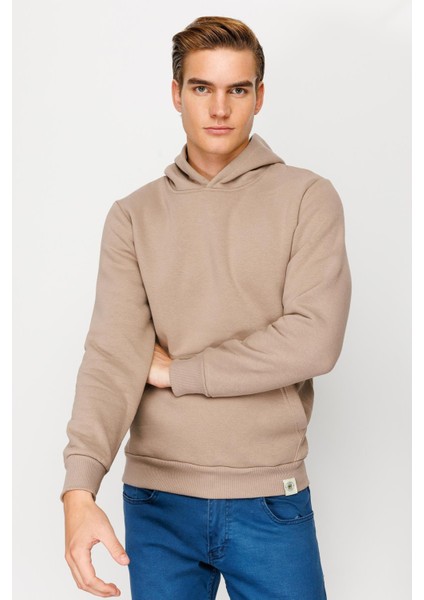 Erkek Camel Kapşonlu Sweatshirt fiyatları