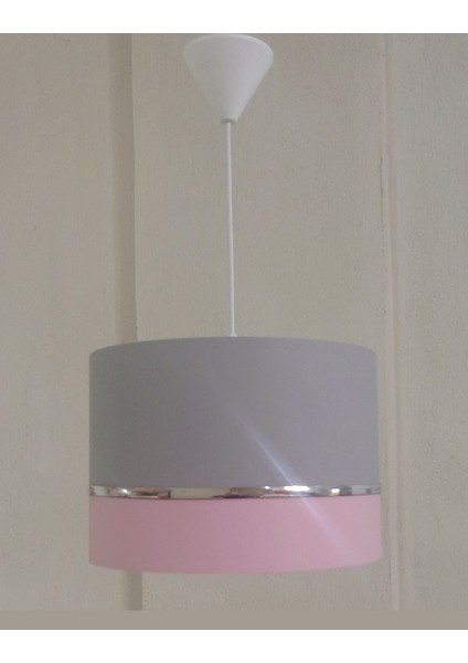 Gri Pembe M-488 Kumaş Kaplama Avize Salon Oturma Odası Yatak Odası Genç ve Çocuk Odası Avize Sarkıt fiyatları