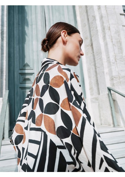 Yeni Sezon Desenli Oversize Kadın Gömlek Tunik fiyatları