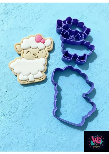 Sevimli Kuzu Kurabiye Kalıbı ve Şeker Hamuru Şekillendirici