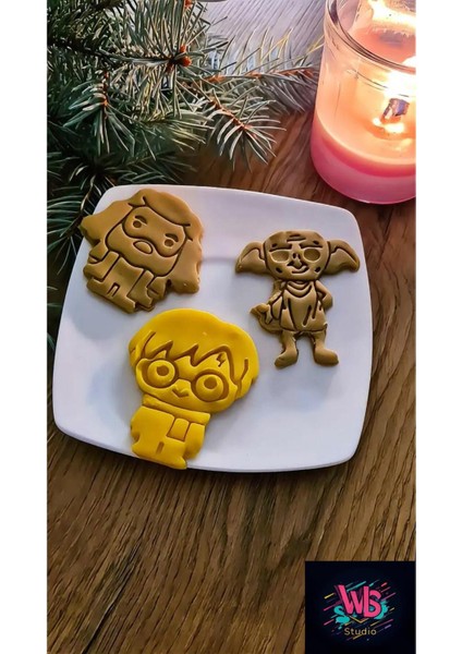 3'lü Harry Potter | Hagrid | Dobby Kurabiye Kalıbı ve Şeker Hamuru Kalıbı modelleri