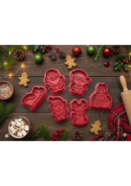 6'lı Premium Yeni Yıl / Yıl Başı Kurabiye Kalıbı Seti