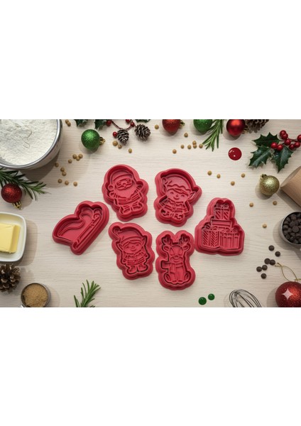 6'lı Premium Yeni Yıl / Yıl Başı Kurabiye Kalıbı Seti modelleri