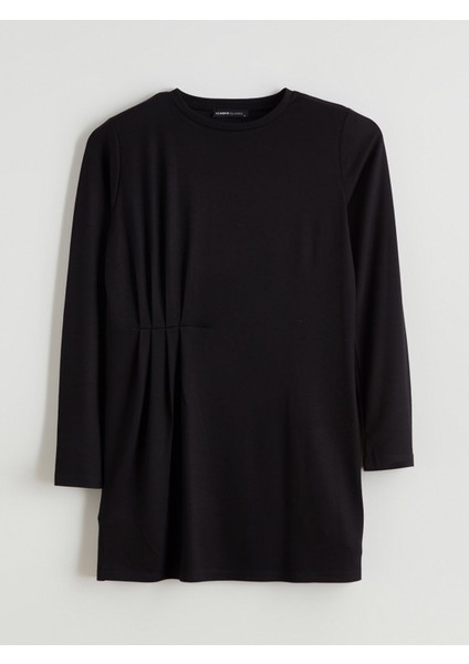 Yeni Sezon Bisiklet Yaka Büzgülü Kadın Tunik