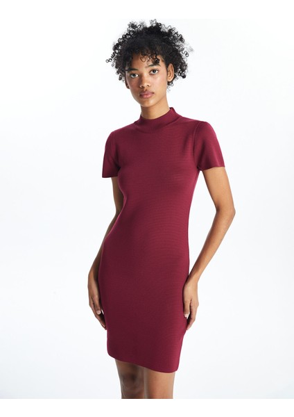 Yeni Sezon Yarım Balıkçı Yaka Dokulu Kadın Triko Elbise fiyatları