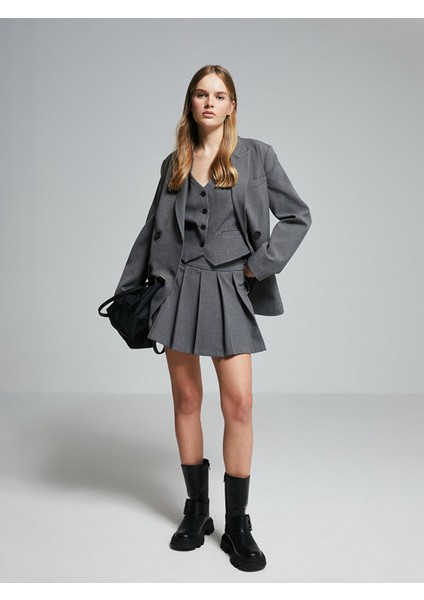 Yeni Sezon Beli Fermuarlı Pileli Kadın Şort Etek indirimleri