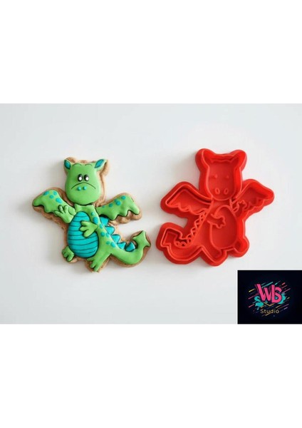 Sevimli Ejdeha Kurabiye Kalıbı ve Şeker Hamuru Şekillendirici