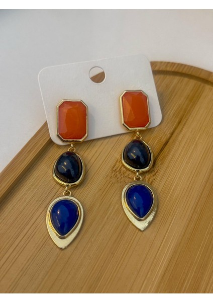 Capri Mavi & Turuncu Küpe