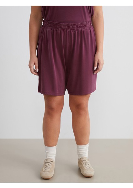 Yeni Sezon Beli Lastikli Modal Karışımlı Kadın Şort fiyatları