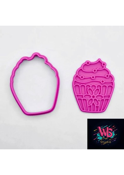 6'lı Dev Cupcake Kurabiye Kalıbı ve Şeker Hamuru Şekillendirici Seti