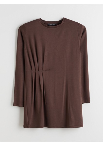 Yeni Sezon Bisiklet Yaka Büzgülü Kadın Tunik