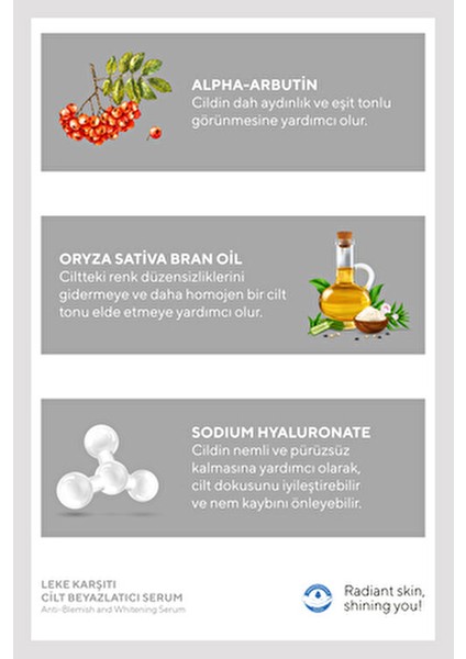 Pirinç Kepeği Yağı Alpha Arbutin Serum Leke Karşıtı Etki Tüm Cilt Tipleri İçin 30 ml fırsatları