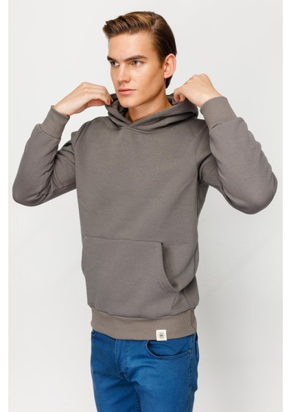 Erkek K.gri Kapşonlu Sweatshirt fiyatları