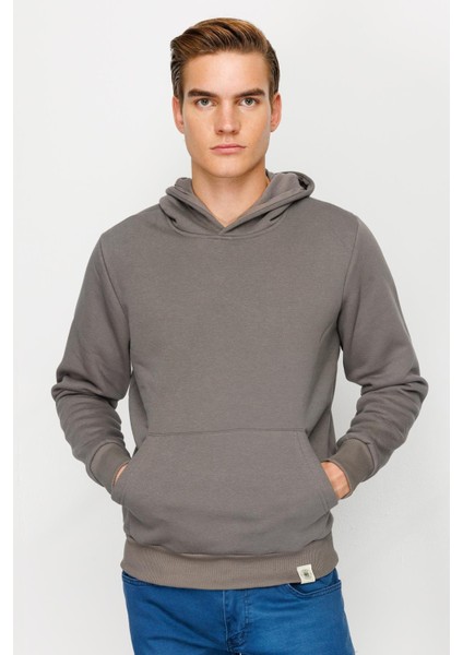 Erkek K.gri Kapşonlu Sweatshirt indirimleri