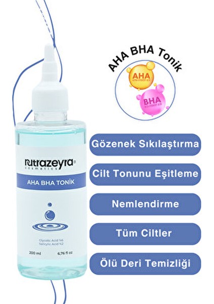 AHA BHA Tonik Tüm Cilt Tipleri İçin Gözenek Görünümünü Düzenleyici 200 ml indirimleri
