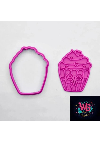 6'lı Dev Cupcake Kurabiye Kalıbı ve Şeker Hamuru Şekillendirici Seti