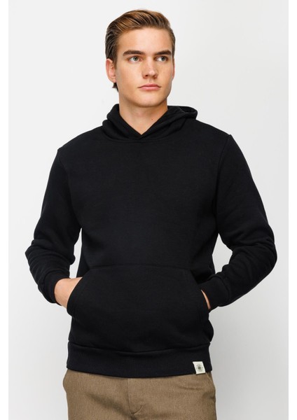 Erkek Siyah Kapşonlu Sweatshirt fırsatları