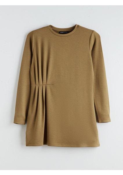 Yeni Sezon Bisiklet Yaka Büzgülü Kadın Tunik