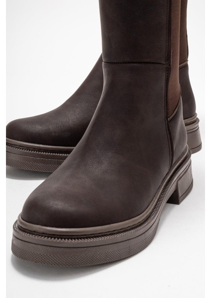 Kadın Düz Streçli Çizme Kahve Zümrüt modelleri