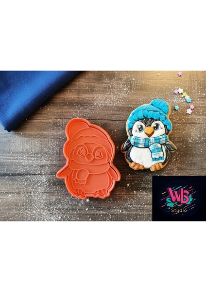 Sevimli Penguen Kurabiye Kalıbı ve Şeker Hamuru Şekillendirici