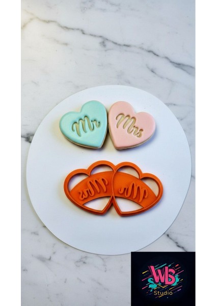 Bay ve Kalpli Kurabiye Kalıbı ve Şeker Hamuru Şekillendirici