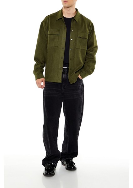 Suni Süet Çıtçıtlı Gömlek fırsatları