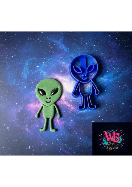 Sevimli Uzaylı Kurabiye Kalıbı ve Şeker Hamuru Şekillendirici modelleri