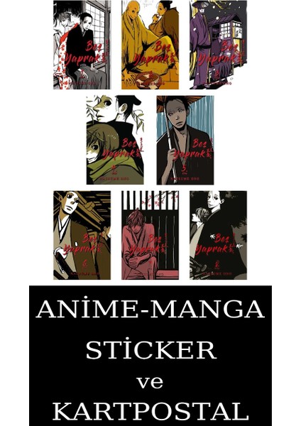 Beş Yaprak 1-2-3-4-5-6-7-8 Manga Seti (8 Kitap) / Anime-Manga Sticker ve Kartpostal Hediye