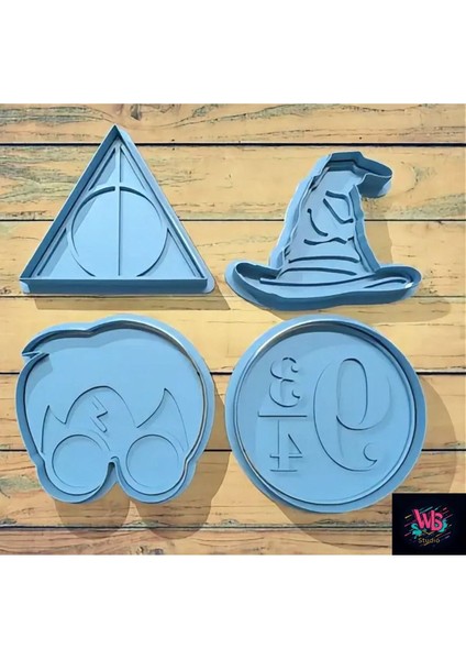 4'lü Harry Potter Set Kurabiye Kalıbı ve Şeker Hamuru Şekillendirici