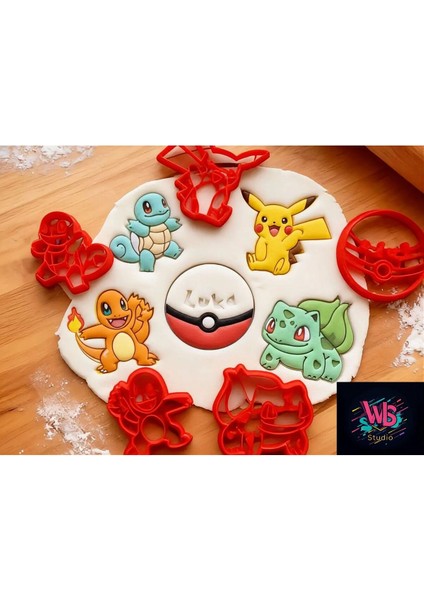 5'li Pokemon |pikachu|charmander|bulbasaur|squirtle ve Poke Topu Kurabiye Kalıbı fiyatları