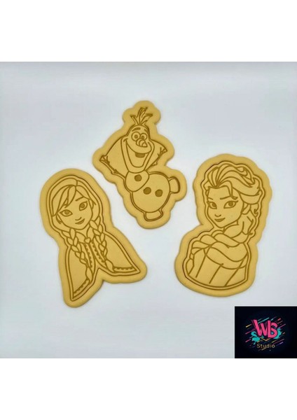 3'lü Anna, Elsa ve Olaf Kurabiye Kalıbı ve Şeker Hamuru Şekillendirici fiyatları