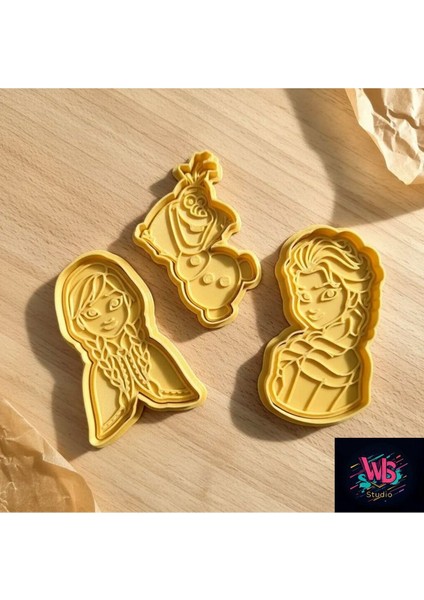 3'lü Anna, Elsa ve Olaf Kurabiye Kalıbı ve Şeker Hamuru Şekillendirici fırsatları