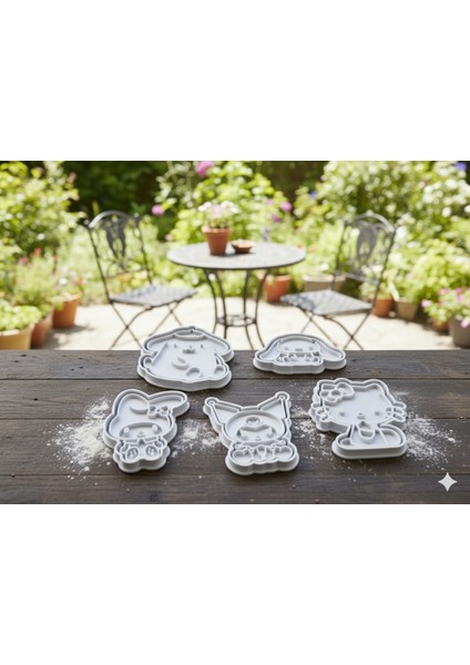 5'li Hello Kitty|kuromi|cinnemoral|mymelodi|pompompurin Kurabiye Kalıbı, Şeker Hamuru Şekillendirici modelleri