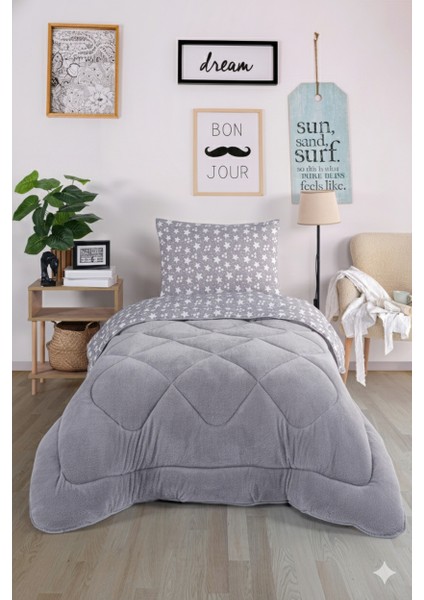 Diamond Lüx Wellsoft Tek Kişilik Çift Taraflı Yorgan + Yastık Kılıfı, Uyku Seti, Çeyiz Seti