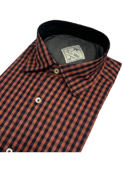 Klasik Geniş Kesim Ekoseli Flanel Çift Cepli Uzun Kollu Erkek Gömlek fiyatları