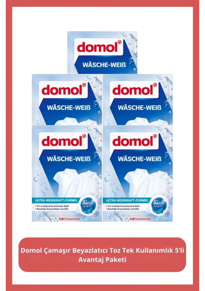 Çamaşır Beyazlatıcı Toz Tek Kullanımlık 5'li Avantaj Paketi