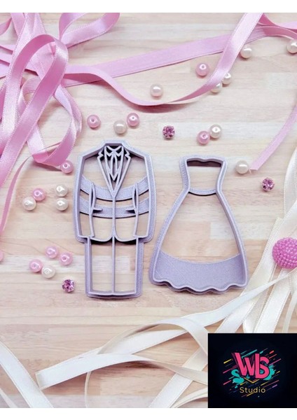 Gelin ve Damat Kurabiye Kalıbı ve Şeker Hamuru Şekillendirici