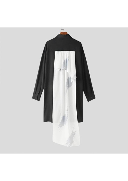 Incerun Erkekler Için Büyük Beden Rahat Uzun Kollu Tasarı Gömlek , Japon ve Kore Tarzı Tasarım Büyük Beden Gömlek, fiyatları